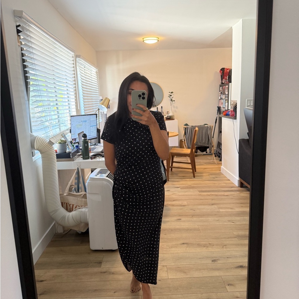 Something Navy Black Polka Dot Dress